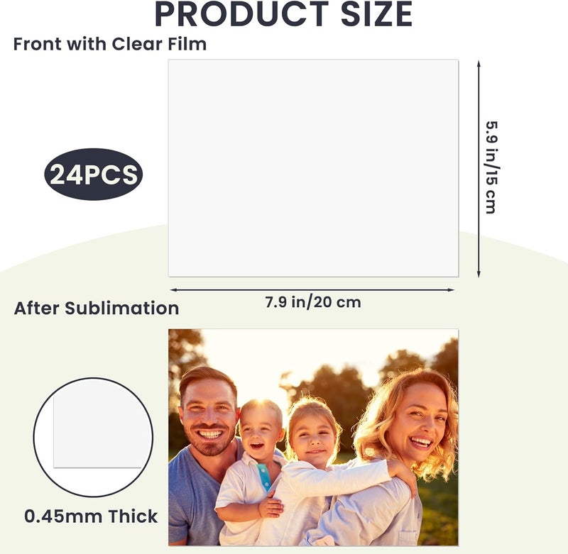 AceSubli 24 PCS Sublimation Metal Photo Blanks 6"x8", Aluminum Sublimation Metal Sign Blank Bulk 0.45mm Aluminum Sheet DIY Photo Frame as Sign Gift Wall Art Home Decor - Image 2
